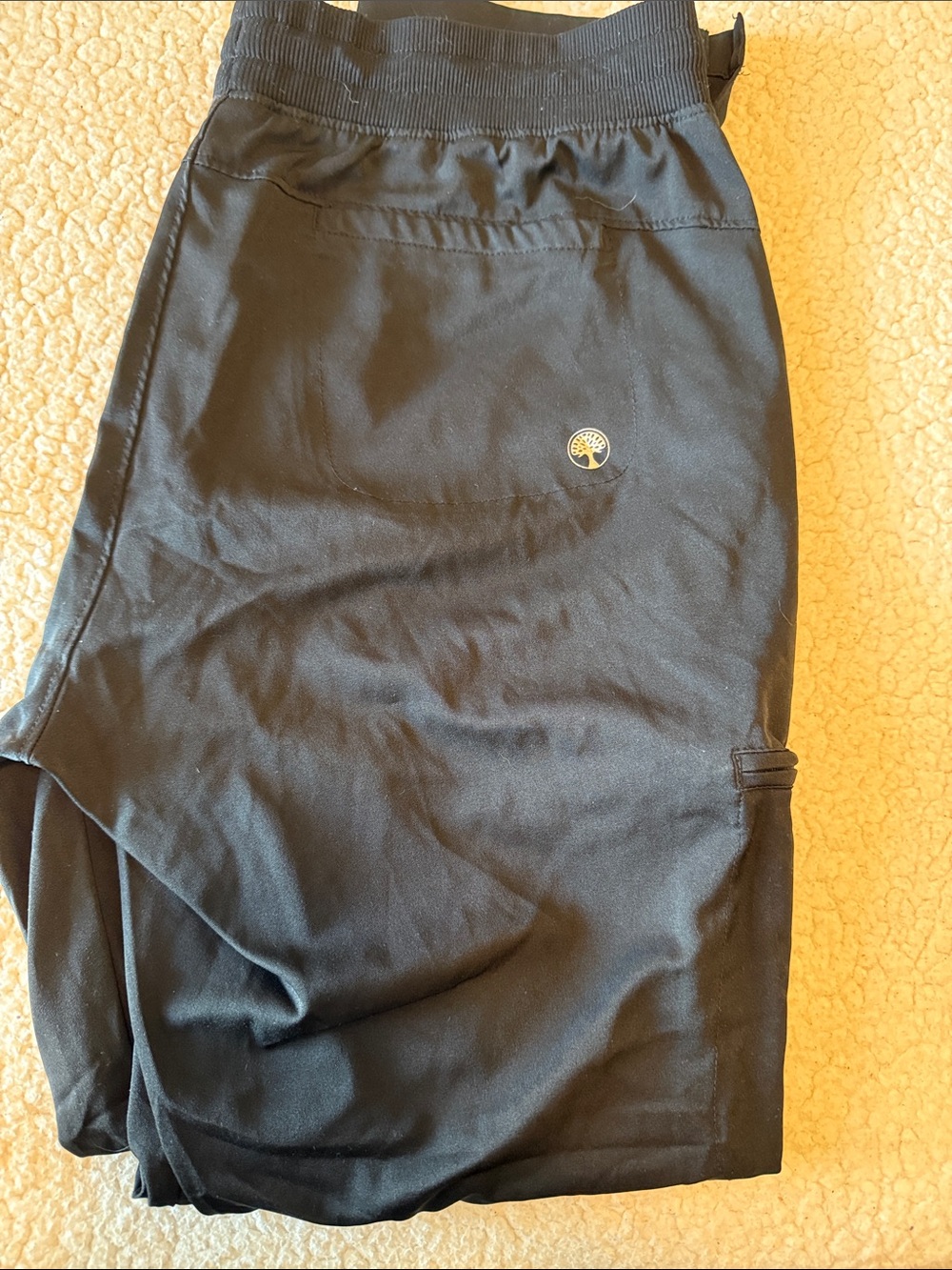 healing hands Black Scrub Pants with Tree Logo